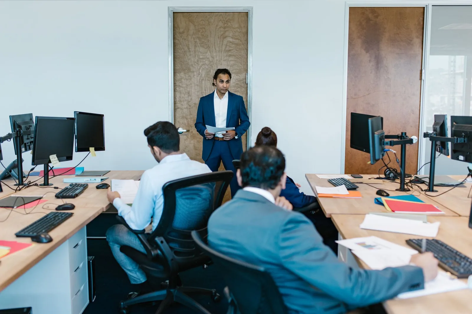 Software professionals at work in an office in India